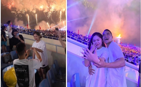 The man proposed to his girlfriend at the opening ceremony of the 31st SEA Games