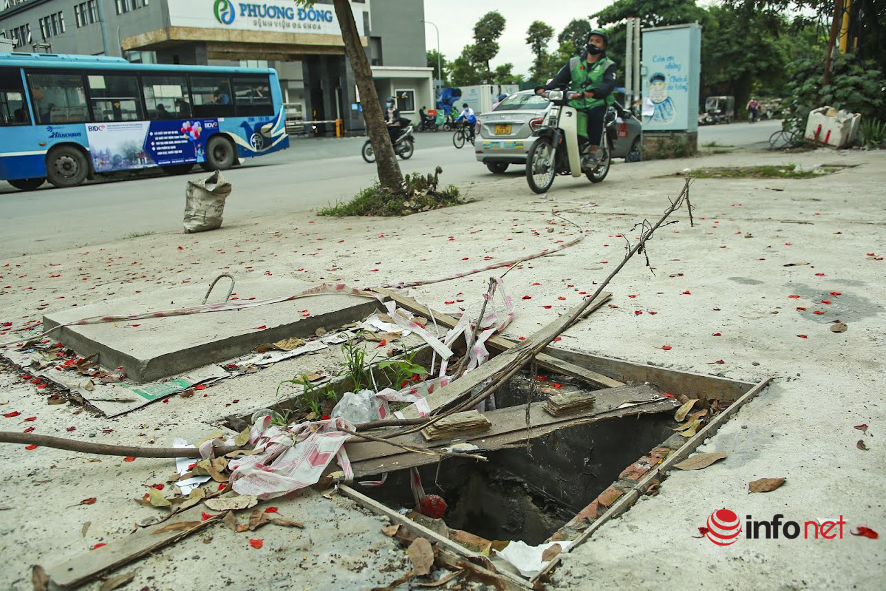 Hà Nội: Hàng chục hố ga bung nắp 'bẫy' người đi đường