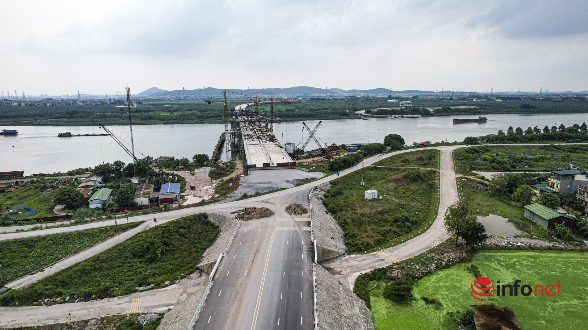 Cận cảnh cây cầu hơn 1.900 tỷ đồng ở Bắc Ninh, thông xe cuối năm nay