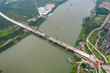 Cận cảnh cây cầu hơn 1.900 tỷ đồng ở Bắc Ninh, dự kiến thông xe vào cuối năm nay