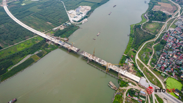Close-up of the bridge over 1,900 billion VND in Bac Ninh, expected to open to traffic by the end of this year