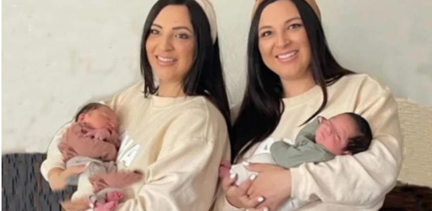 Rare: Twin sisters give birth to a baby on the same day, the baby is born with the same weight