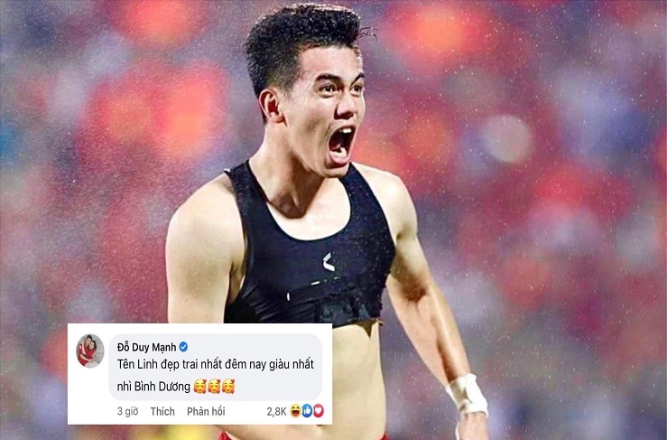 Tien Linh scored to help U23 Vietnam reach the final of the 31st SEA Games, Duy Manh immediately went to “flatter” making fans laugh.