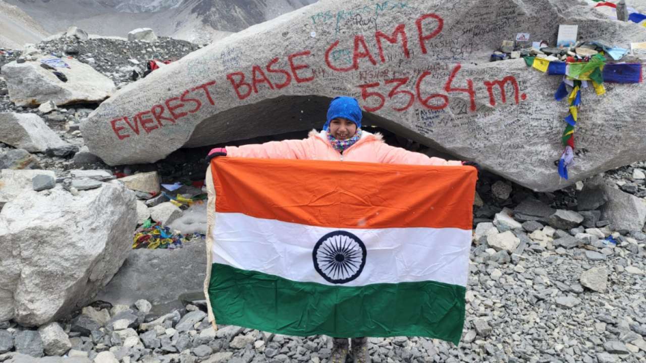 10-year-old girl conquers Everest base camp 5,364 meters