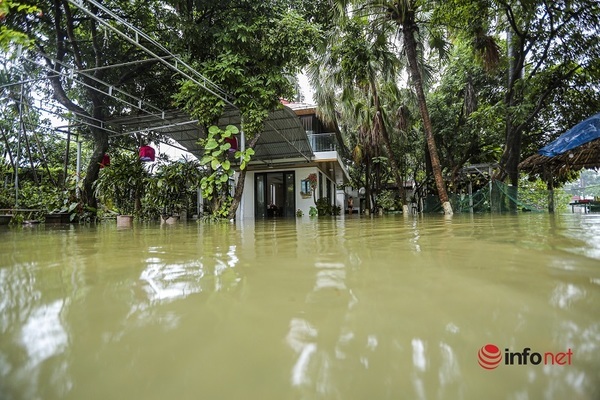 River water overflowed into houses, dozens of households in the suburbs of Hanoi rushed to ‘run the flood’