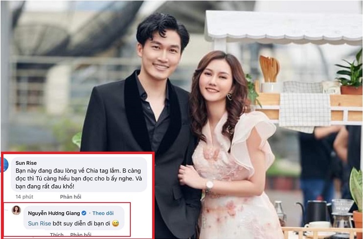 Huong Giang reacted harshly to rumors that she was still in love with Dinh Tu