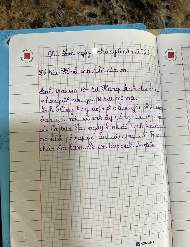 Primary school student wrote a poem describing his brother's outstanding performance and then suddenly 'turned the wheel', making him embarrassed