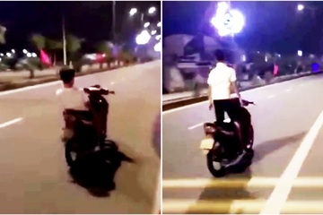 Truy tìm thanh niên buông hai tay, phóng xe máy 'bạt mạng' trên đường