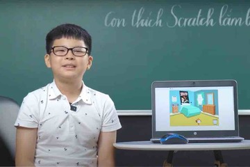 Học sinh tiểu học 'khoe' game do chính mình lập trình nhân Ngày Gia đình Việt Nam khiến nhiều người ngưỡng mộ