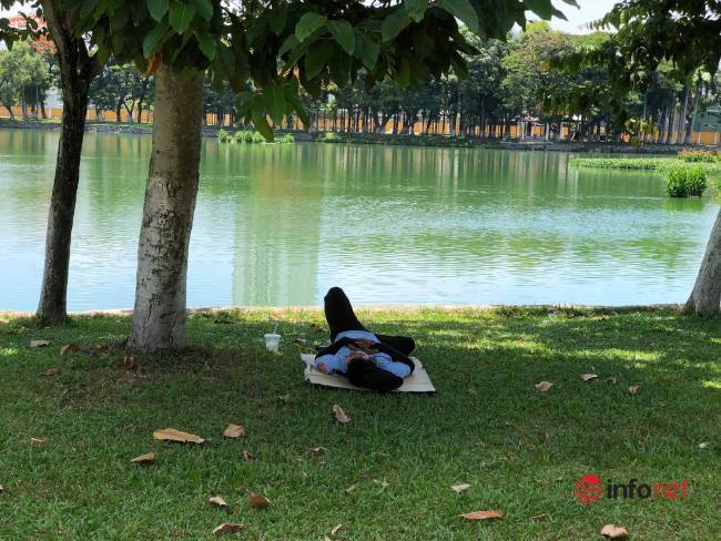 Đà Nẵng nắng nóng gay gắt, người dân đổ xô ra gầm cầu, công viên ngủ trưa