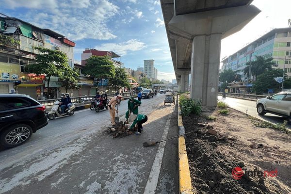 CSGT Hà Nội truy tìm lái xe chở đất làm rơi vãi nhiều km trên đường Nguyễn Trãi