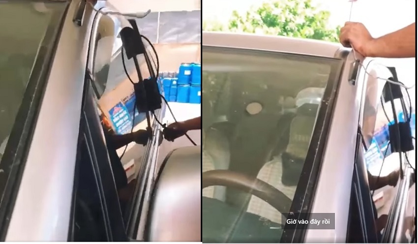 Clip giải cứu bé trai bị bỏ quên trong ô tô dưới tiết trời nắng nóng