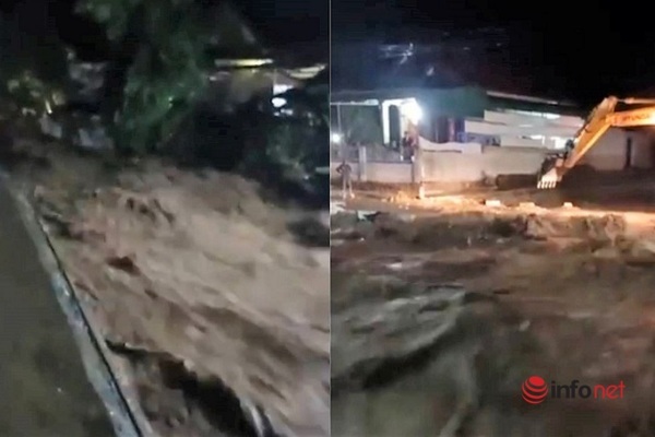 Nước lũ cuồn cuộn như thác ở Nghệ An, nhiều nhà dân bị ảnh hưởng nặng